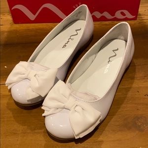 Nina white patent ballet flats